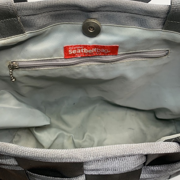 The Original Seatbelt Bag Silver Gray Shoulder Bag Purse 10” x 15” x 4” - Picture 8 of 8